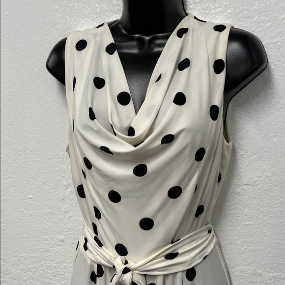 Lauren Ralph Lauren cream and black polka dot dress size 6 - Picture 2 of 8